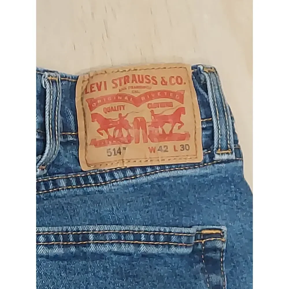 Levi’s 514 Straight Fit Jeans Men 42x30 Blue Denim Classic Wash Pants